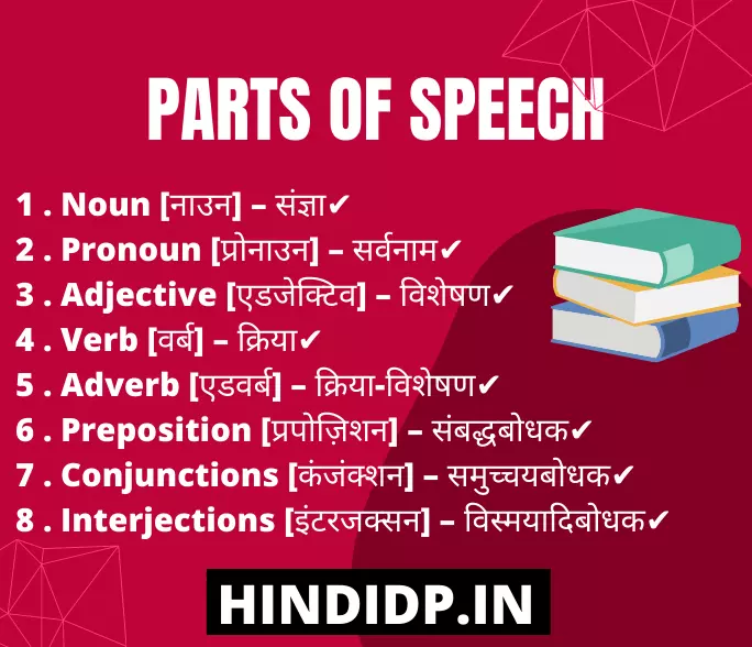 Part of speech meaning in hindi